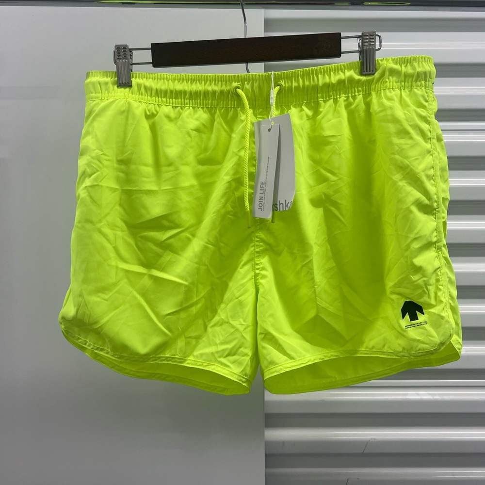 Bershka Neon Yellow Men's Swim Shorts